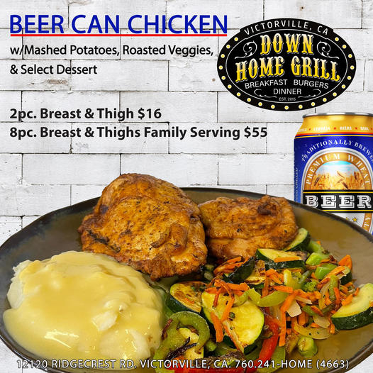 downhomegrill's tweet photo. Slow smoked with hints of beer for the juiciest chicken. Now thru Sunday.
#chicken #downhomegrill #americanrestaurant https://t.co/TZJTZJzEds