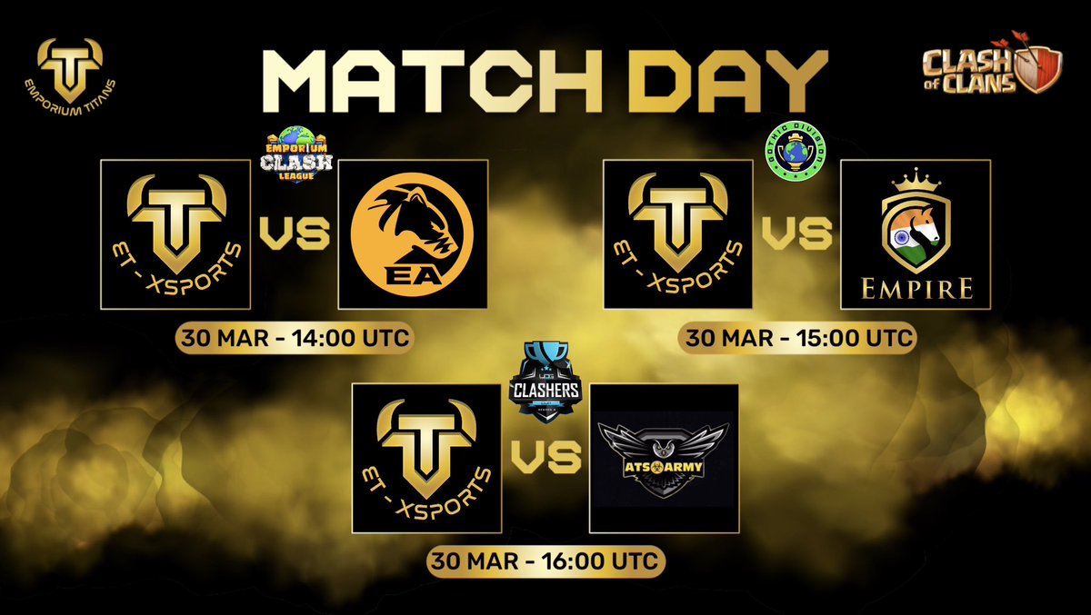 Style_coc's tweet photo. J U E V E S ! 🥳

Triple guerraza con los chicos de @ET_XSPORTS ! ❤

🏆 @emporiumtitans 
🆚 @Chasmac_EA 

🏆 @GlobalClashCup 
🆚 @EG__India 

🏆 @esports_udg 
🆚 #ATSArmy

16:00🇪🇸 11:00🇦🇷 08:00🇲🇽

👉 https://t.co/1tsBS7OeVq https://t.co/DSaDDNOVKr