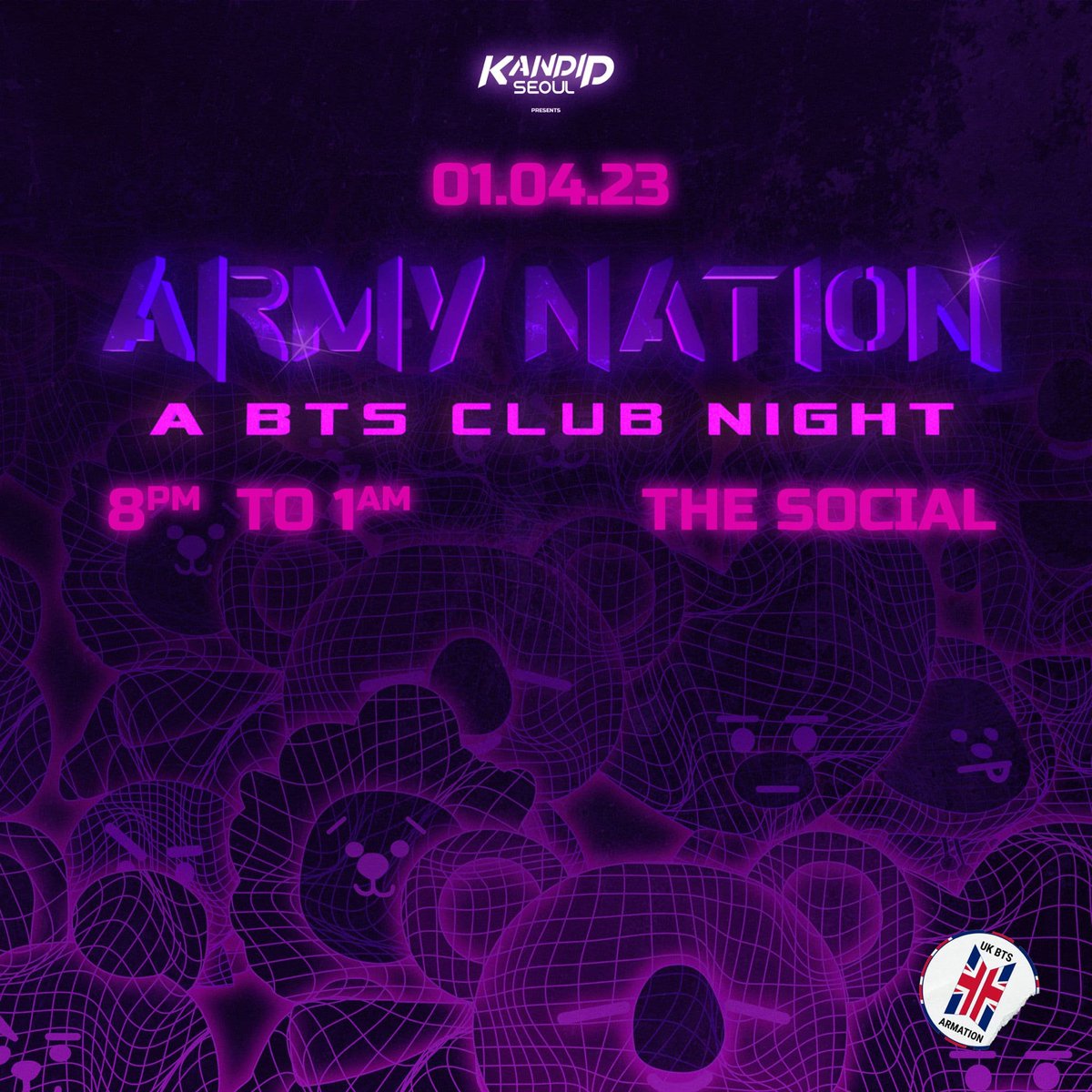 UKBTSARMATION's tweet photo. Our #BTSCLUBNIGHT is this Saturday!🥳

Come down and try our two new signature drinks catered to ARMY 🍹

Tickets : https://t.co/dsOGZ36vfc

#BTS #방탄소년단 @BTS_twt https://t.co/0mDl6d8qsz