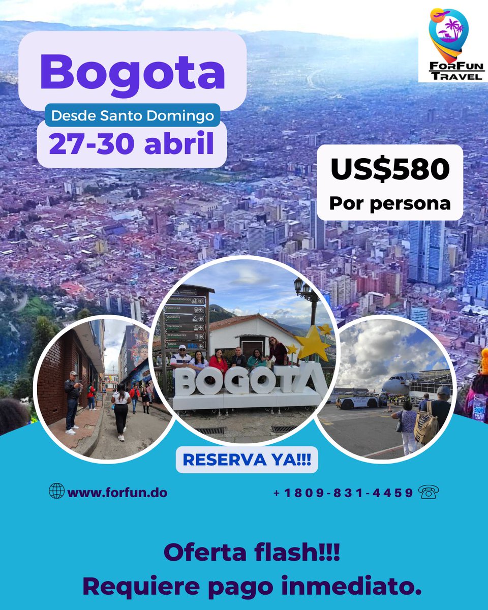 ForfunTour's tweet photo. No te quedes en casa. Aprovecha nuestros grandes especiales en tour internacionales.
Visita nuestra web https://t.co/jixK1UR60C para más opciones.
.
#Medellin #Bogota #Peru #diadelasmadres https://t.co/AtzWj2L0xK