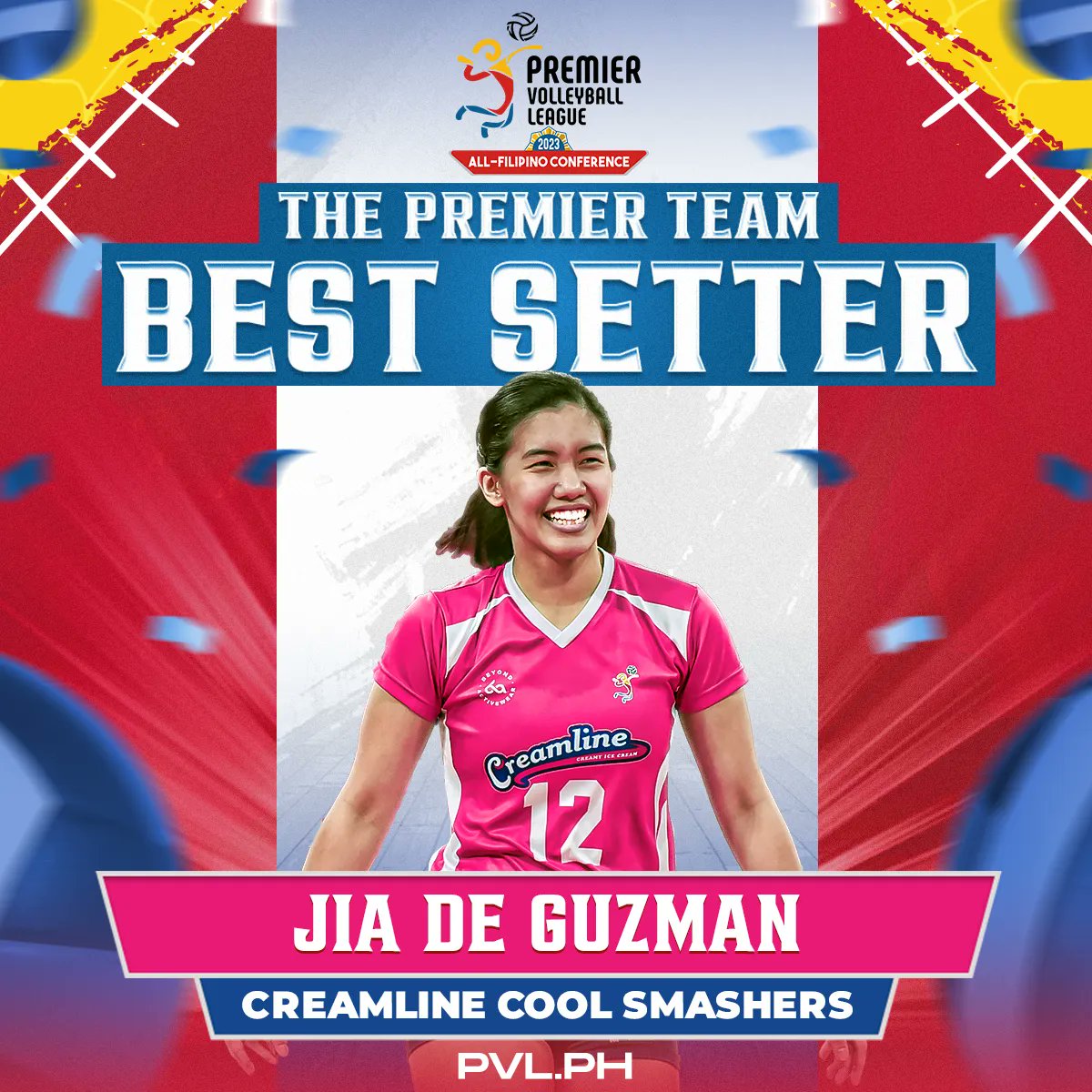 pvlph's tweet image. LUCKY 8 FOR JIA!

#PVL2023 #TheHeartOfVolleyball