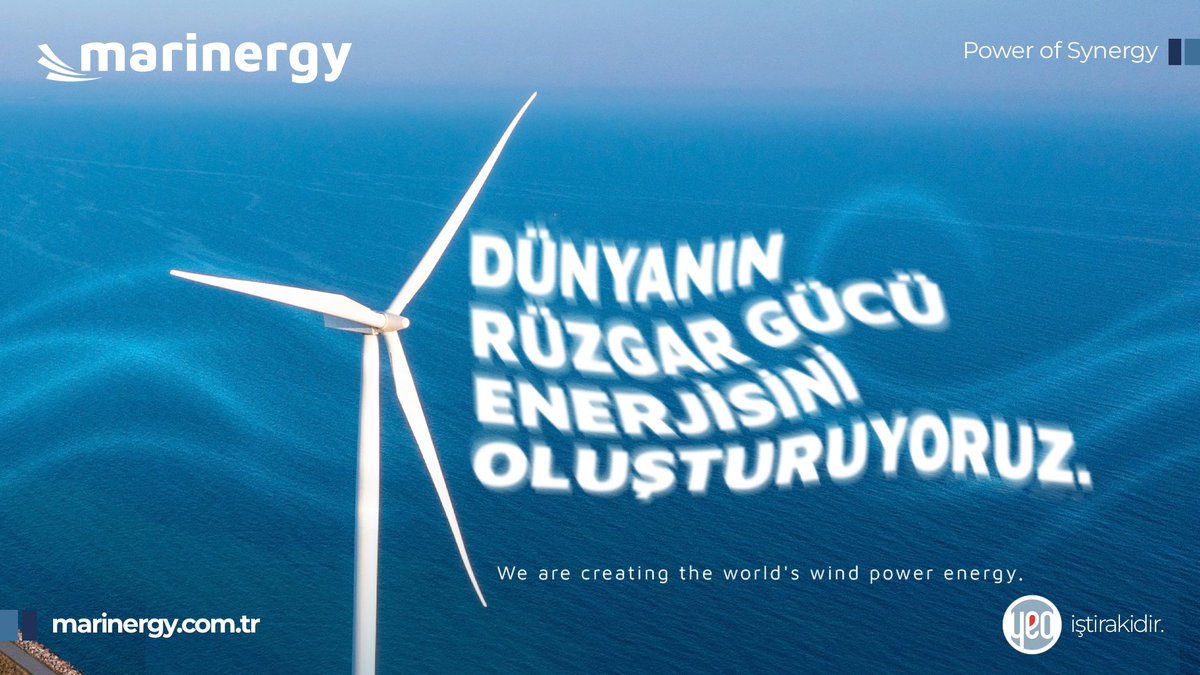 MarinergyInc's tweet photo. Off-shore rüzgar santrali projeleri ile rüzgarın gücünü kullanarak dünyaya temiz enerji üretiyoruz.

-

We produce clean energy for the world by using the power of the wind with off-shore wind power plant projects.

#Marinergy #PowerofSynergy #YEO #YEOTK #AgilityForExcellence https://t.co/udzpunl582