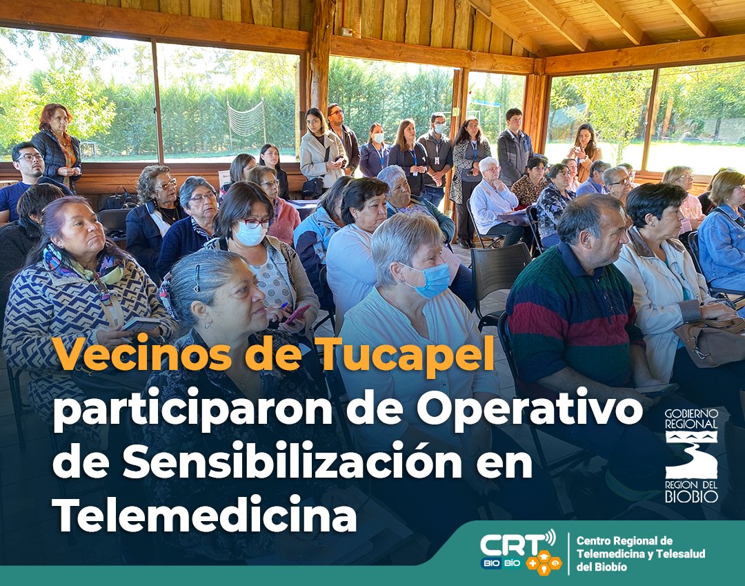 CRT Biobío viajó ayer a #Tucapel para realizar difusión y sensibilización en #Telemedicina y Telesalud. Se dió a conocer la estrategia de salud digital que se implementará, a través de la sala de telesalud comunitaria que habilitará el CESFAM con apoyo de CRT Biobío y <a href="/SSBiobio/">Servicio de Salud Biobío</a>