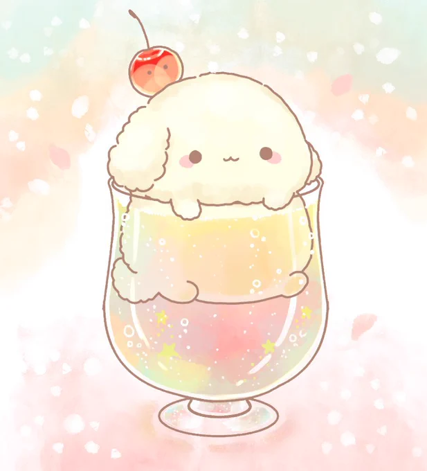 桜クリームソーダわんこ 