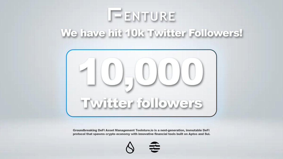 FentureFinance's tweet image. We have reached 10K followers on Twitter! 🔥

1. Follow @FentureFinance 
2. Like and Retweet
3. Tag 3 friends
4. Join Discord: discord.gg/3tftnwBS7u
5. Join Crew3 for 1XP = 1 $FFD : crew3.xyz/c/fenturefinan…

LFG🚀

#Aptos #Sui #AptosEcosystem #SuiEcosystem #AptosLaunch #Airdrop