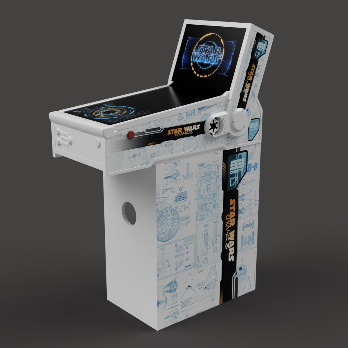 the_neitsabes's tweet photo. Réalisation d'un #pincab #StarWars pour une commande ( réalisation dans le mois a venir ).
Ce sont les prémices du design, j'attends le retour du client pour avancer plus.
#diy #arcade https://t.co/4tOai1khl3