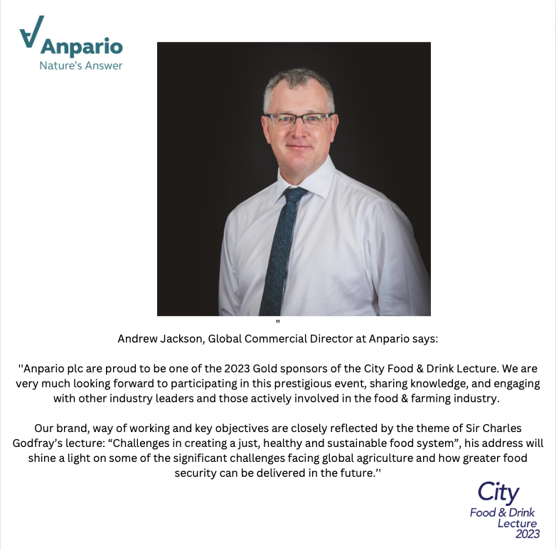 CityFoodLecture's tweet photo. Andrew Jackson, Global Commercial Director at new gold sponsor, @anparioplc, says...
#CFDL2023 #CFDLSponsor #Anpario #FoodSecurity https://t.co/4ow4889fzv