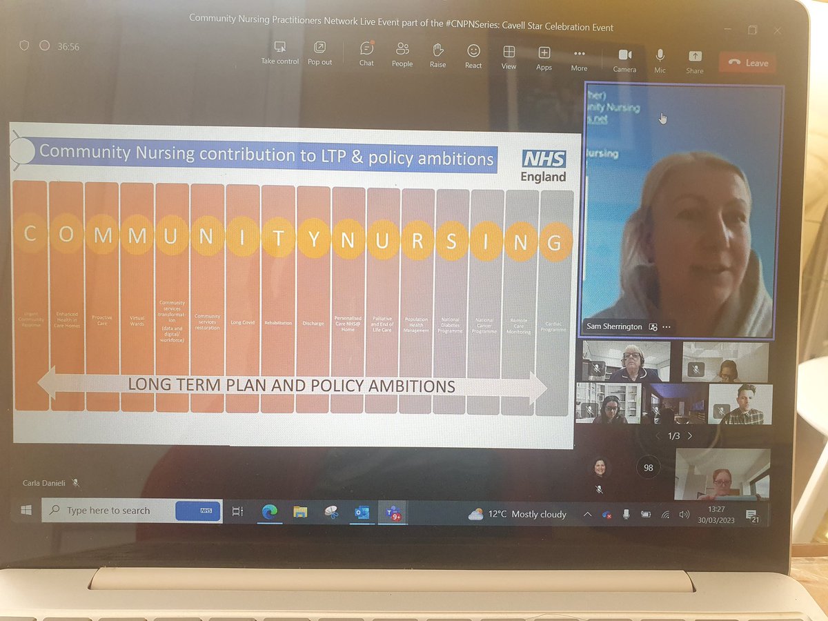 The value of Community Nursing celebrated by <a href="/SamSherrington/">Sam Sherrington RN DN QN FQNI MSc 💙</a> on the #CNPN event.  Join the network for all recordings, resources...this also how you find out about future fellowship opportunities 👏