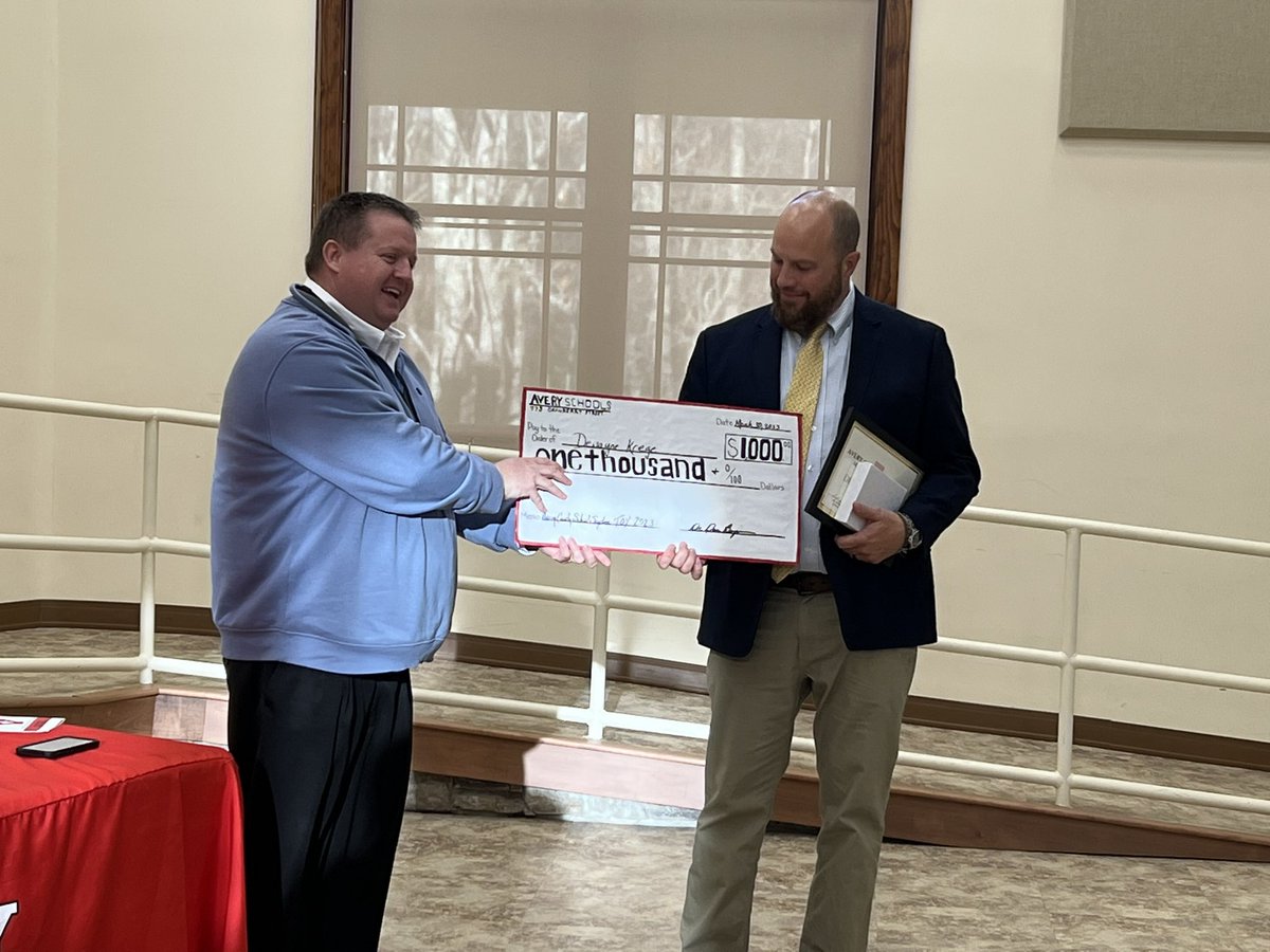 Congratulations to Mr. Dewayne Krege for being awarded Avery County Schools Teacher of the Year!!!