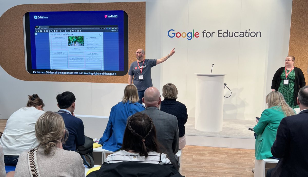 LEOacademies's tweet image. 💬 Make PDFs More Accessible &amp;amp; Actionable

At @LEOacademies, our children &amp;amp; staff use #OrbitNote to transform &amp;amp; interact with documents in a completely different way. Great to see @MrsShirley8 sharing our approach on the @GoogleForEdu stand at #Bett2023.

texthelp.com/en-gb/products…