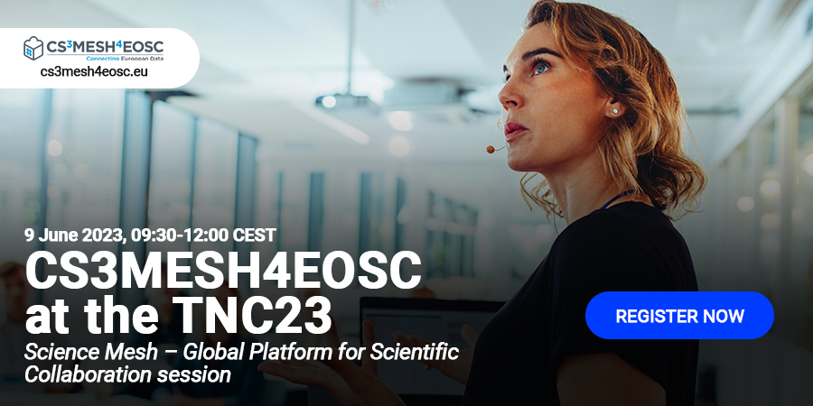cs3org's tweet photo. 🚀#CS3MESH4EOSC will be at #TNC23! Join us for a session to🔍discover the #ScienceMesh and the power of interconnected #EFSS services and how it benefits a wide array of #researchers in #academia &amp; #industries.🗓️Register now: https://t.co/nLRauiQQtD https://t.co/fg23FBUrro