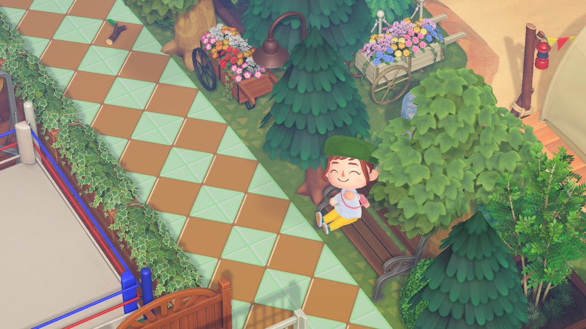 タイルは廊下です🚶‍♂️島の名前にちなんで、チョコミント色にしました🍫
#ACNH
#AnimalCrossing 
#島クリ