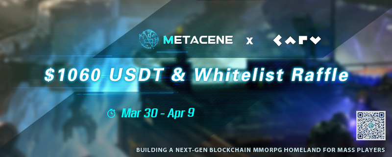 🕹️MetaCene x CARV $1060 USDT &amp; #Whitelist Raffle

🔗Link: carv.io/events/e60a5ca…

⏰ Mar 30 - Apr 9

🎁 Rewards:
- USDT &amp; Alpha Whitelist Rewards ( Total $1060 Worth)
- MetaCene Badge *1 for anyone who completes all tasks
- &amp; more benefits