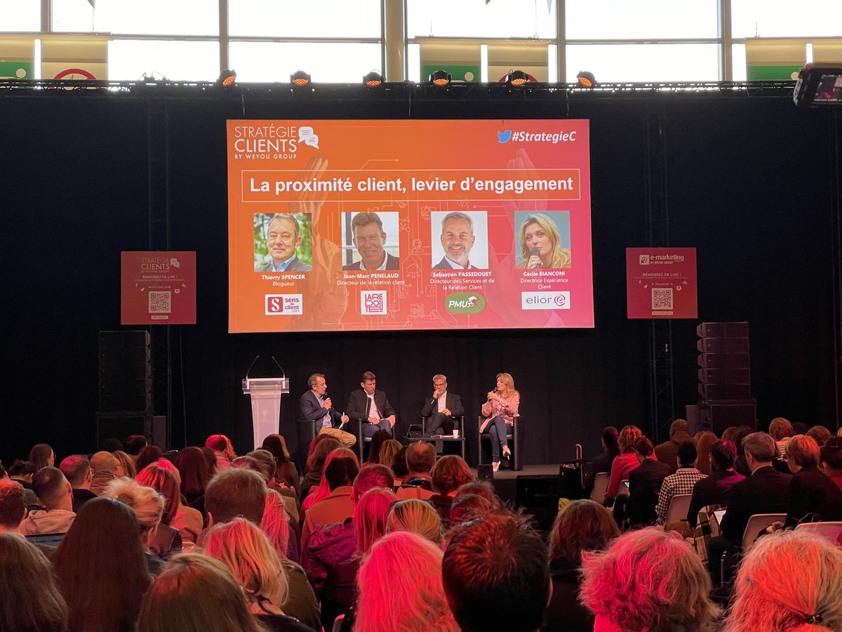 camillejourdain's tweet photo. Comment les nouveaux canaux (messagerie, chat,âŠ) permettent une plus grande proximitĂ© avec le client ?
Une conférence pléniÚre sur @strategiec avec les marques @LaRedouteFr @PMU @Elior_France.
@strategiec @ThierrySpencerâš#StrategieC #SocialMedia #RelationClient https://t.co/kykcVSuYLM