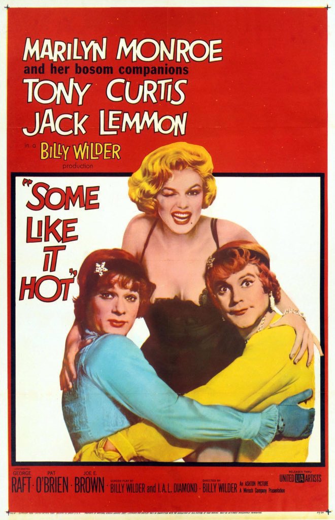 FilmNewsNos's tweet photo. 🎬MOVIE HISTORY: 64 years ago today, March 29, 1959, the movie ‘Some Like It Hot’ opened in theaters!

#MarilynMonroe #TonyCurtis #JackLemmon #GeorgeRaft #PatOBrien #JoeEBrown #NehemiahPersoff #JoanShawlee #DaveBarry #BillyGray #BarbaraDrew #GeorgeEStone #MikeMazurki #HarryWilson https://t.co/HOIUmjxthL
