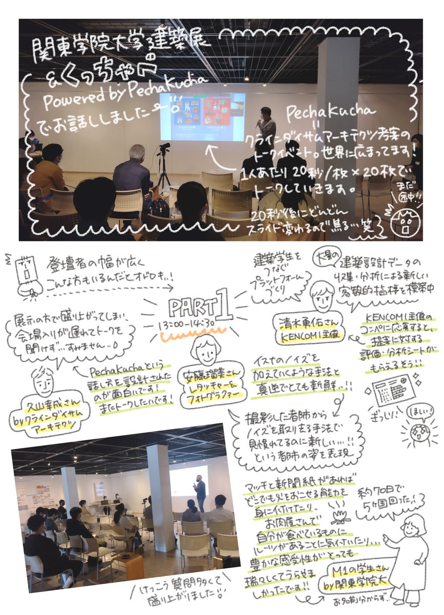 ichisetaketo's tweet photo. 関東学院大学建築展『くっちゃべ』に呼んでもらいお話してきました！
SALHAUS日野さん、N.A.O加藤さん、ムトカ村山さん、『ものがたりの家』吉田さん…と豪華な面々の中でお話しました！
とても面白いイベントだったのですが、関東学院大の全学年を通した展示もすごく良かった。ちゃんとしてる。 https://t.co/QyPoIiFdN1
