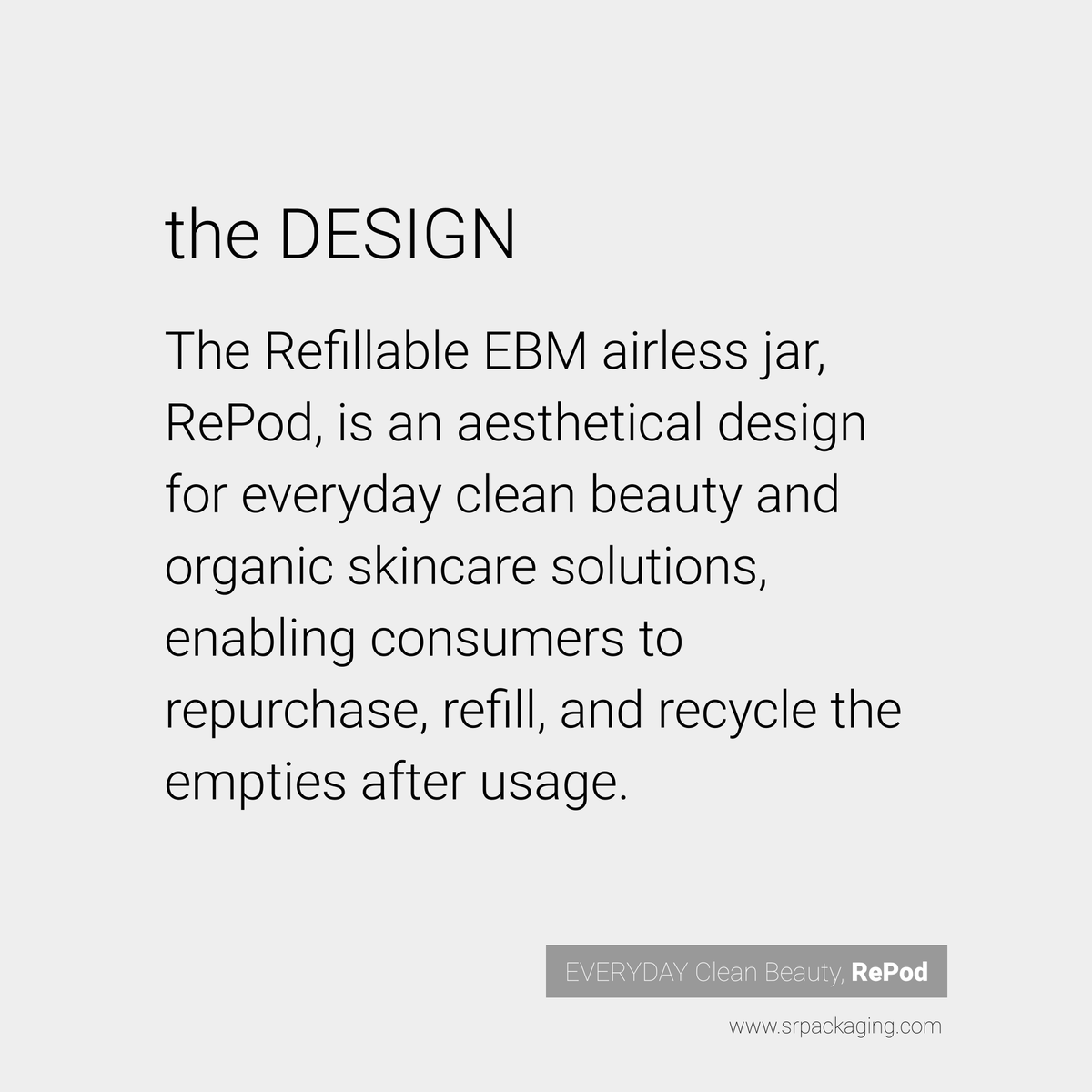 sr_packaging's tweet photo. #Refillable #EBM #airlessjar #RePod for everyday #cleanbeauty and #organic #skincare solutions, enabling consumers to #repurchase #refill and #recycle
https://t.co/Y7hY4ZskGA
#beauty #cosmetics #makeup #airlessjar
#クリンビューティ #詰め替え用 #化粧品開発
#エアレスジャー https://t.co/R3UvuPXlEd