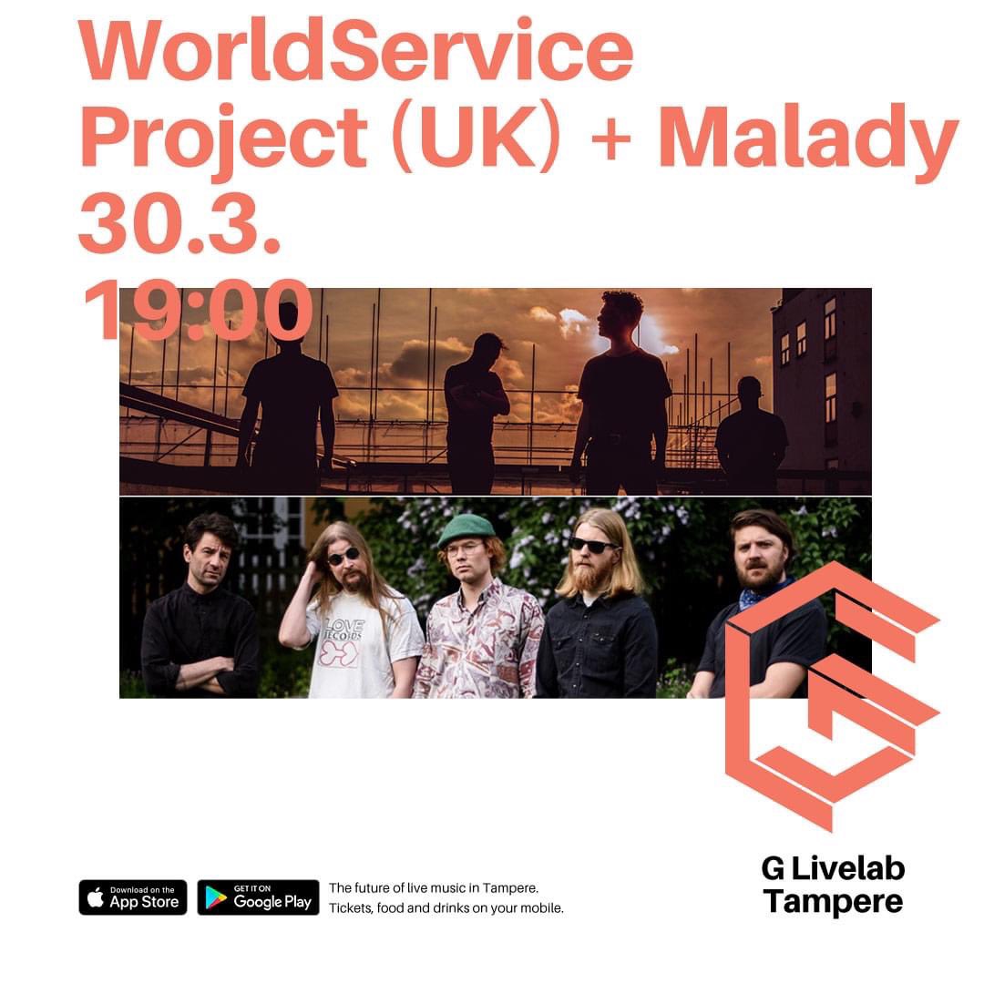 Finland - we have arrived 🙌

Catch us live at <a href="/glivelabtampere/">G Livelab Tampere</a> tonight and #KorjaamonVintti tomorrow, both with the amazing #Malady. 

#worldserviceproject #tampere #helsinki #tour #ukjazz #jazzpunk