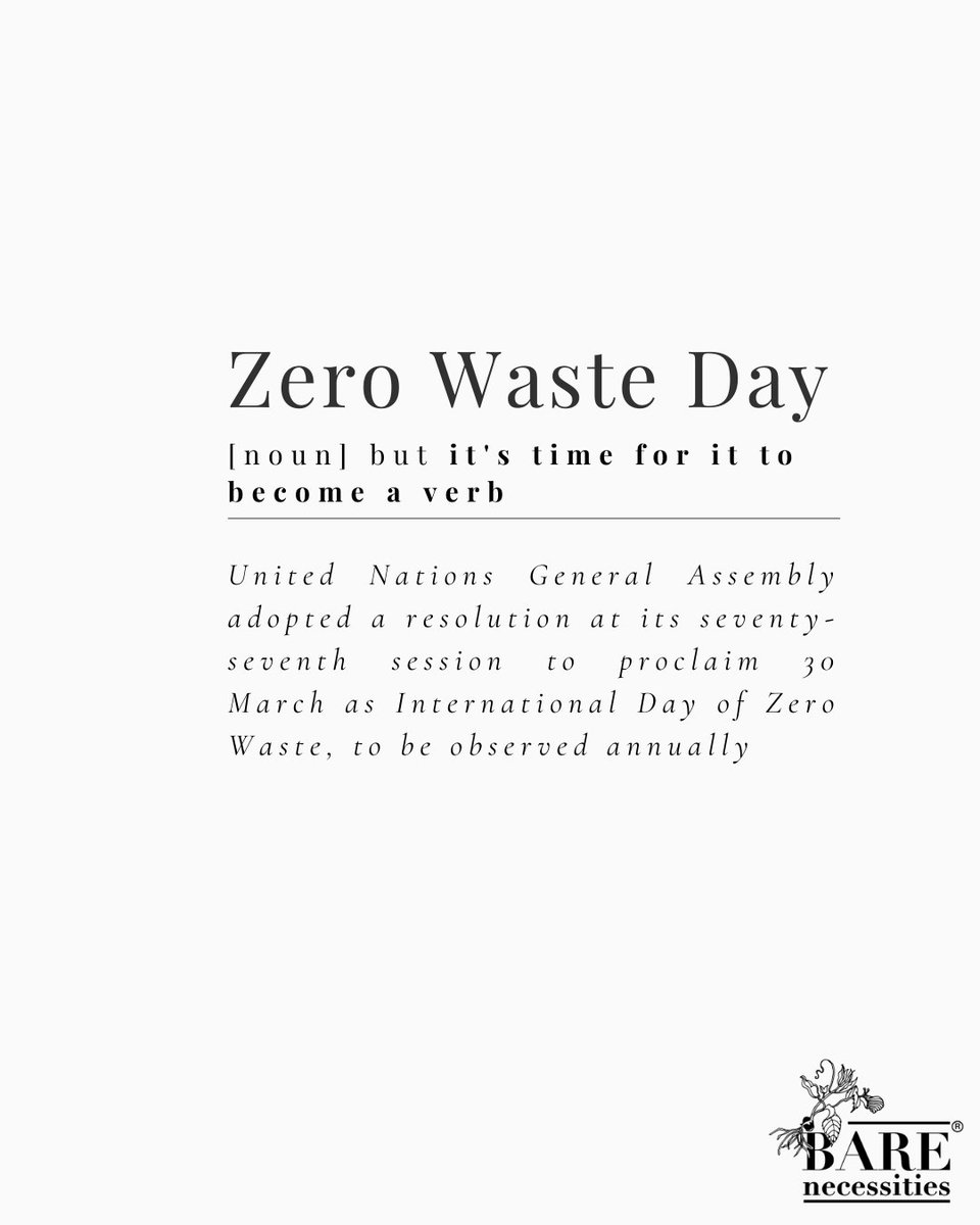 Bare_ZeroWaste's tweet image. March 30 marks the first ever #ZeroWasteDay 🎉
-
Today and everyday, let’s try our best to live #mindfully and make it a goal to go as #zerowaste as possible 🤝
-
It’s all about incremental, taking it step by step ♥️

@UNEP @UNHabitatIndia @UNHABITAT 

#CircularEconomy