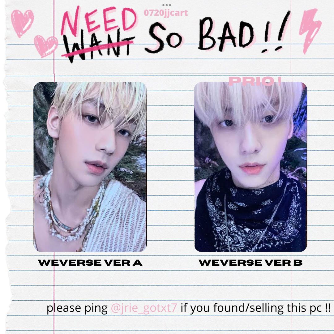 jrie_gotxt7's tweet photo. WTT ph

#TOMORROW_X_TOGETHER TXT 💕
The Name Chapter: Temptation Weverse Version
(onhand)

I offer you (have):
❤️Yeonjun
❤️Kai

Pls give me (want):
💖Soobin ver a/b

📍Laguna
👆Click #jrie_gotrading for more items to trade and wishlist 🥰 https://t.co/mOaHlzKJRk