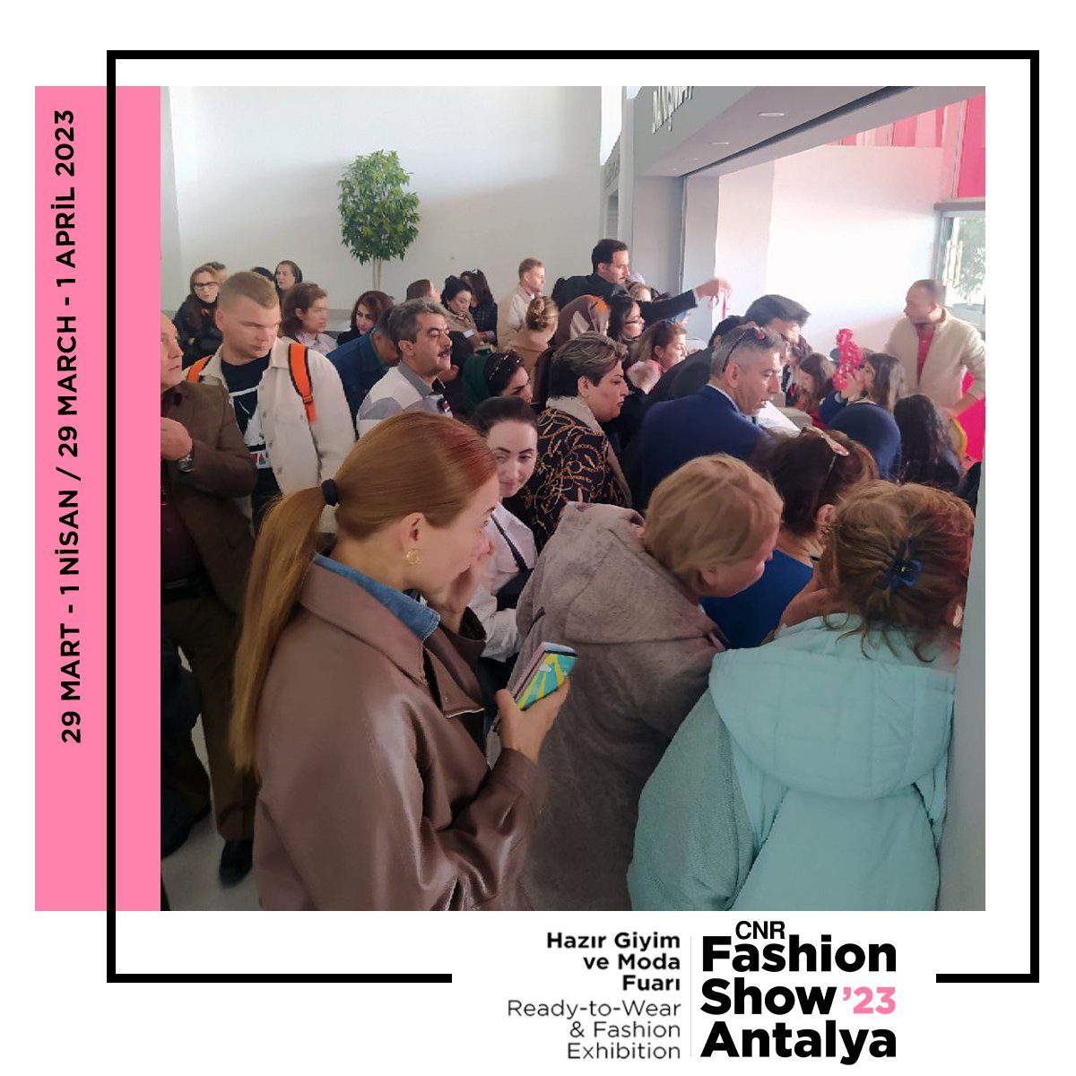 CNR Fashion Show Antalya - Hazır Giyim ve moda fuarının ikinci günü yoğun ilgiyle devam ediyor! Rengarenk defileler ve iş anlaşmalarına ev sahipliği yapan fuarı, 1 Nisan Cumartesi gününe kadar ziyaret edebilirsiniz.  

Hemen Biletinizi Alın!
bit.ly/42i2xdd

#fashion