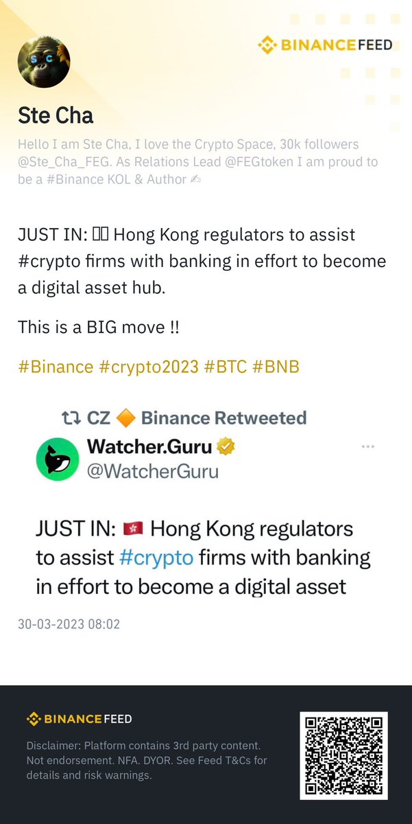 Ste_Cha78's tweet photo. Check out my context on #Binance Feed 🔸

Link - https://t.co/QLvs9xm4gv

Also did you listen 🎧 to the huge event last night on Binance Live hosted by @Moon1ightSt ??  

Over 16,000 viewers tuned in at the same time to hear the #FEGtoken team talk about the bright future ahead on the project and what’s coming up next 📊

Listen Now - https://t.co/2RePR3W5gj 🔥

#BTC #BNB #ETH #BSC #ADA #SOL #MATIC #SHIB #SHINJA #AVAX #SAFEMOON #NEAR