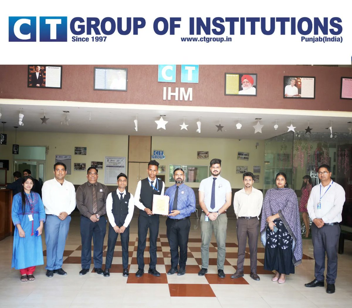 CTGroupshahpur's tweet photo. Rohit Prasad and Robin Singh of BHMCT 2nd Sem CT Institute of Hospitality Management bagged 1st prize in Food &amp; Nutrition Show organized by Pushpa Gujral Science City.

#ctgroup #shahpur #bestcollege #jalandhar #punjab #festevent #ctshahpur #ctevent #ctfamily #hm #sciencecity https://t.co/5fS9jlBs4H