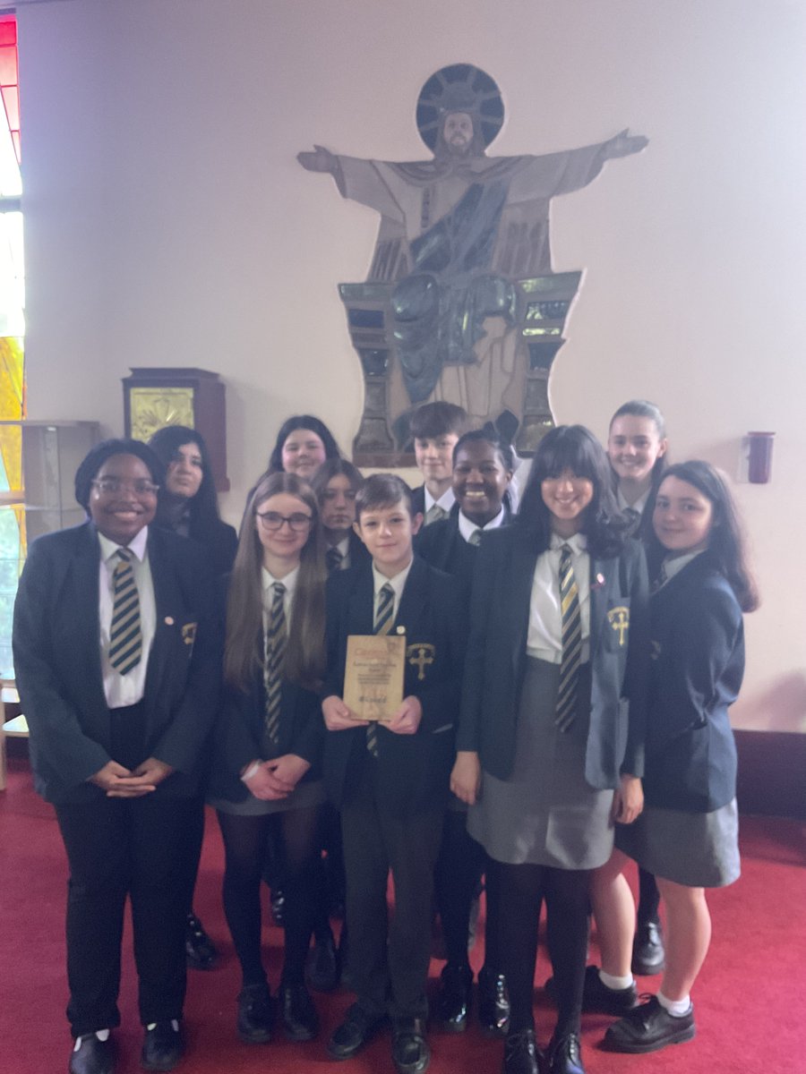 stmonicas's tweet photo. The GIFT team with their Caritas Social Teaching Award.  Well done to all involved who showed great leadership and put love into action during Lent.  #sharethejoy @STOC_CAT https://t.co/PDDzd7Kpjw