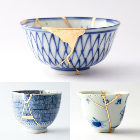 I'm in real danger of having more #Kintsugi bowls than unbroken ones. Have a suspicion that my husband is dropping them on purpose just so he can repair them.