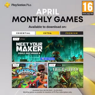 PlayStation Plus para abril de 2023: Meet Your Maker, Sackboy: A