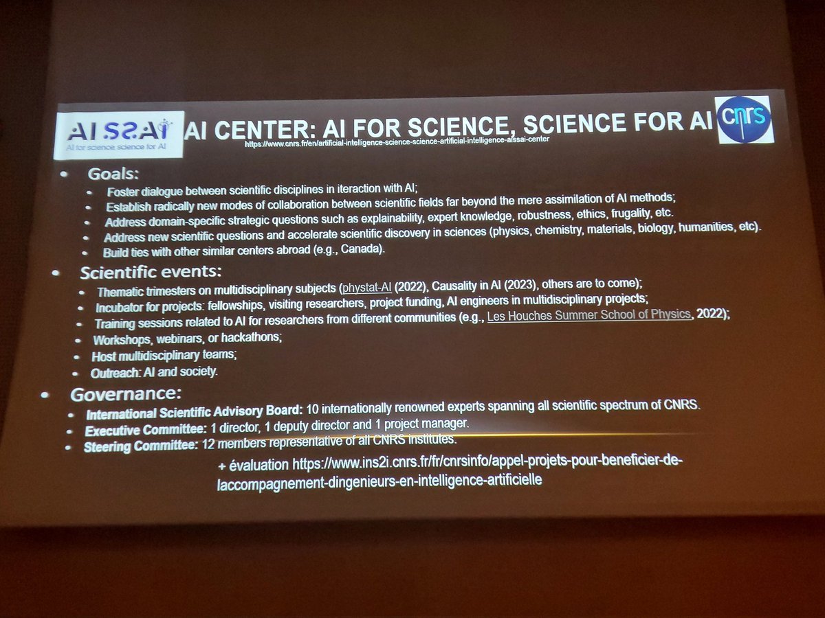 L'initiative AISSAI du <a href="/CNRS/">CNRS 🌍</a> vise à favoriser les échanges entre IA et les autres sciences : AI for science, Science for AI