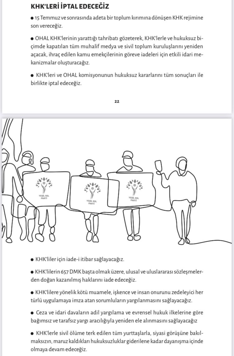 Yesil Sol Parti Seçim Bildirgesi açıklanıyor.KHK Sorununda çok net ifadeler var.
#KHKlarÇöpOluyor