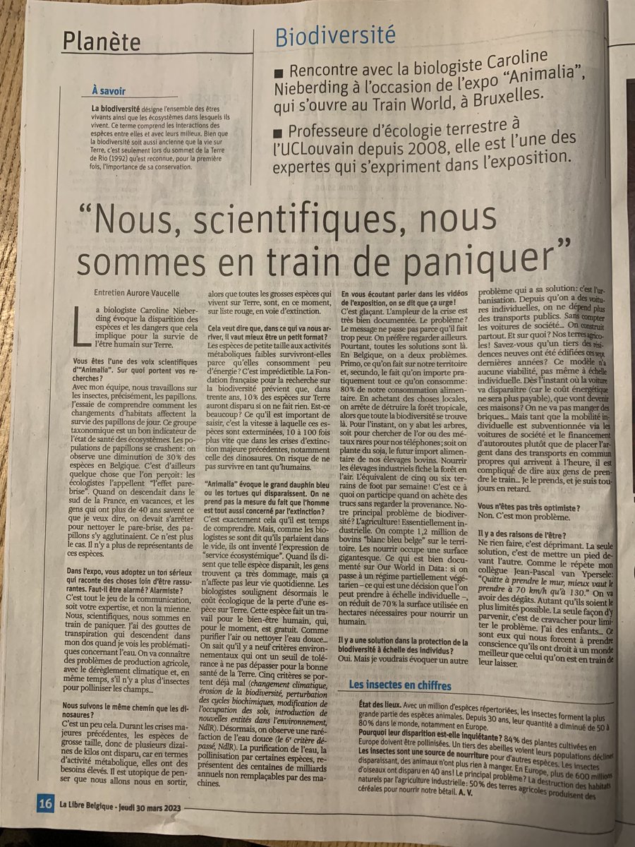 NieberdingC's tweet photo. La crise de biodiversité et les enjeux belges: article de Aurore Vaucelle dans la Libre ce 30 mars 2023: https://t.co/lbU0QoDHSO https://t.co/NqZjWdS1rx