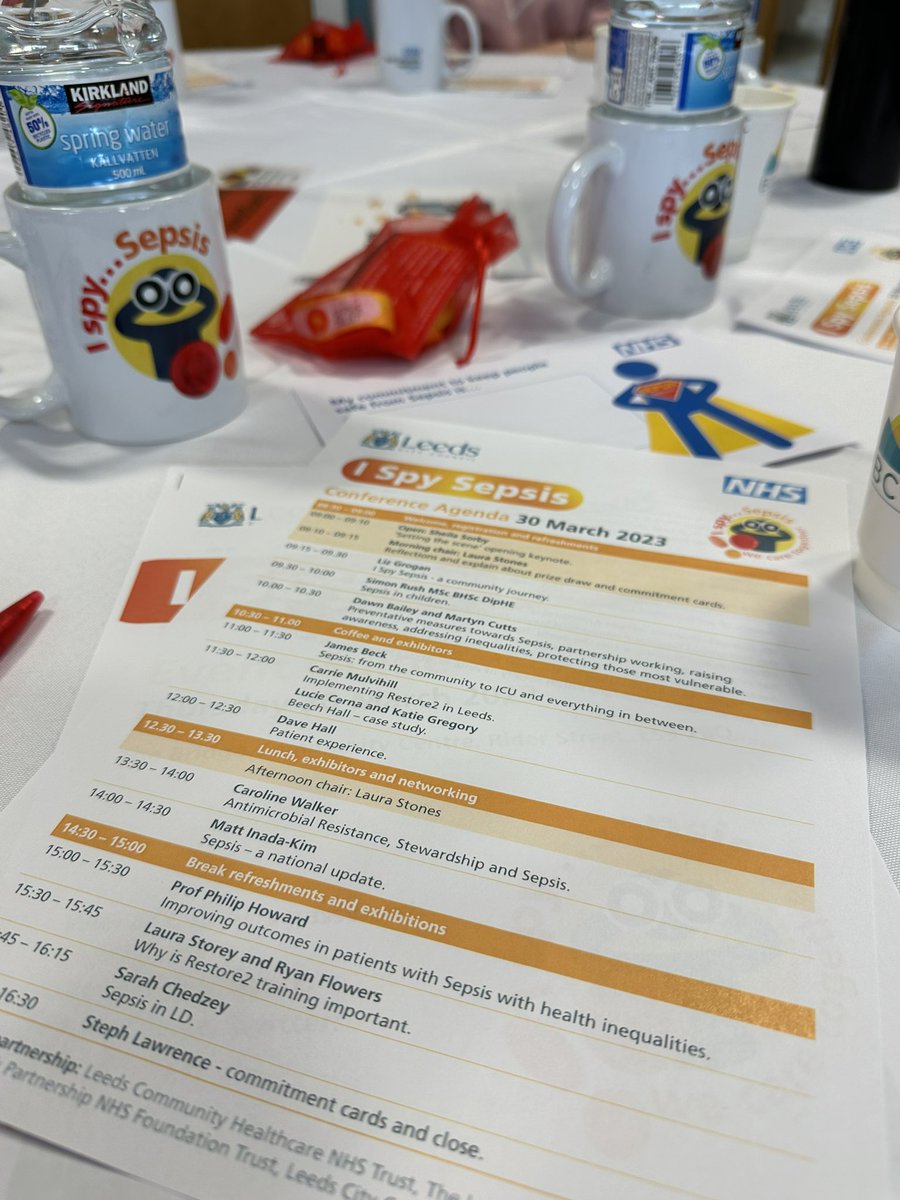 Excited to be @ISpySepsis @LCH_IPC conference in Leeds today. Packed agenda and great opportunity to learn and share 🤓 (ft. lots of goodies)