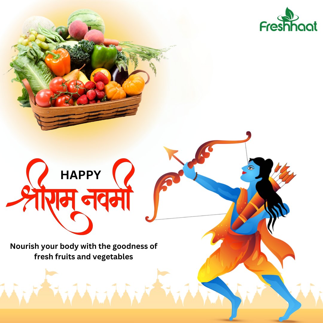HaatFresh's tweet photo. Let's celebrate the festival of Ram Navami with the goodness of fresh and wholesome food! Wishing you a happy and blessed Ram Navami. 🙏🏼🍎🍞

#RamNavami #FestivalOfFood #FreshAndWholesome #Blessings #healthyeating #fruitsandveggies #fresh #fruits #freshhaat #vegetables https://t.co/8s2mNgSRyD