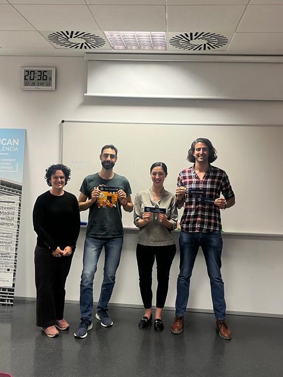 ValenciaTM's tweet photo. 👏Los ganadores de la última sesión.

¡Os esperamos a todos de nuevo en la próxima sesión!

Únete en: https://t.co/JRLH4MeYZk
---

👏 Winners from the latest session.

We look forward to seeing you on the next one!

Join us on MeetUp: https://t.co/JRLH4MeYZk https://t.co/UlluDb6xAN