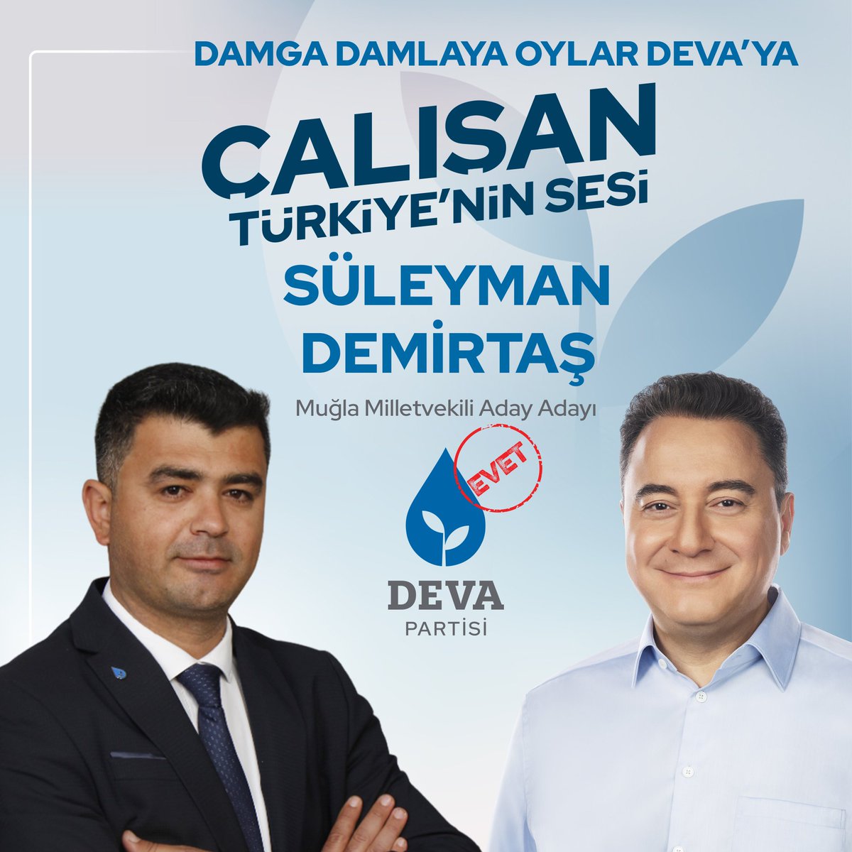 SlymnDmrts48's tweet photo. Muğla'nın ve Muğla'lının Sesi Olmaya Geliyoruz. Çalışan Türkiye'nin Sesi Olmaya Geliyoruz.
Damga Damlaya Oylar Deva'ya!
#deva #devapartisi #devageliyor #devamugla https://t.co/NqpSGgmG1x