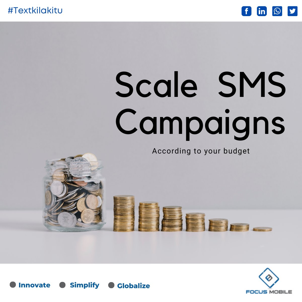 SMSLeopard's tweet photo. Budgeting for your communication campaigns can be simple when using the #SMSLeopard platform. You can scale all your campaigns according to your budget & customer demands. Get connected today: https://t.co/ALNR6EFBtx #FocusMobile #SMSLeopard #TextKilaKitu https://t.co/TW2mzDwjHP