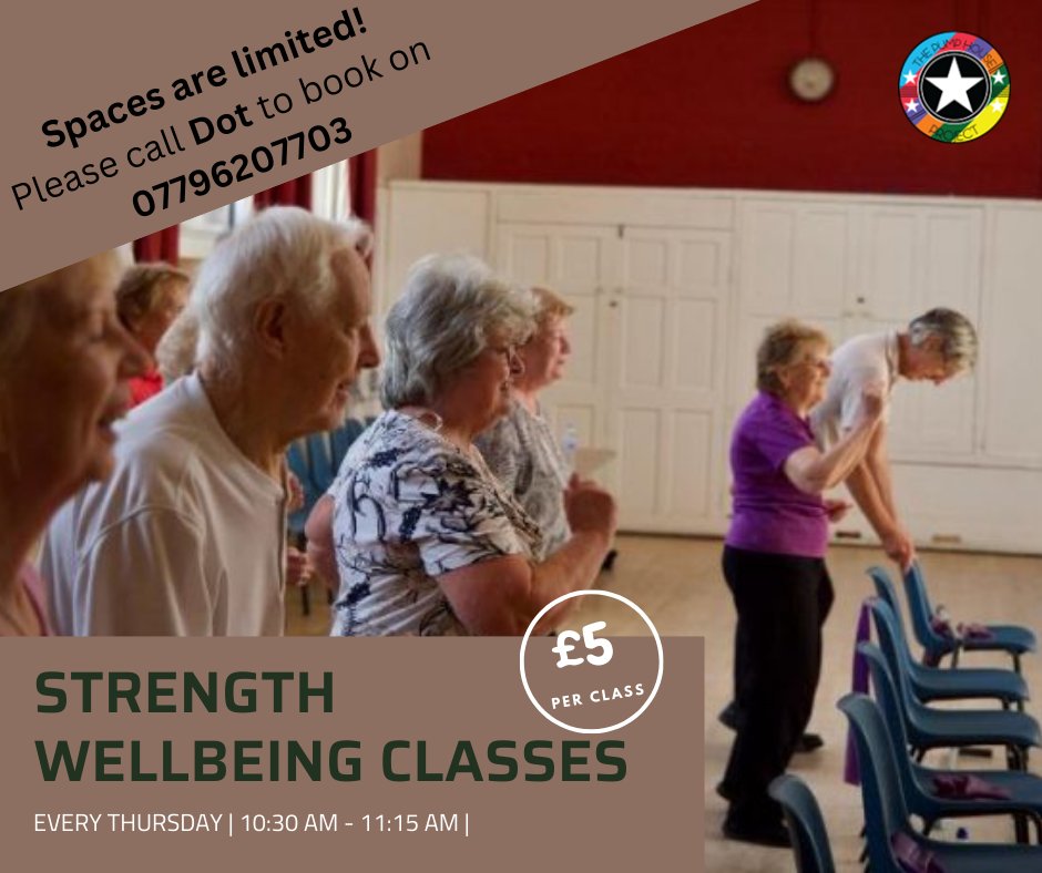 ThePumpHousePro's tweet photo. At The Pump House Project we have Strength &amp; Wellbeing Classes with Dot.

Fun, low impact, gentle classes for active older adults or those requiring a class to help them stay strong and mobile.

 Spaces are limited. Call and book your place today!

#balance #strength #Wellbeing https://t.co/I0l7HhYT7a