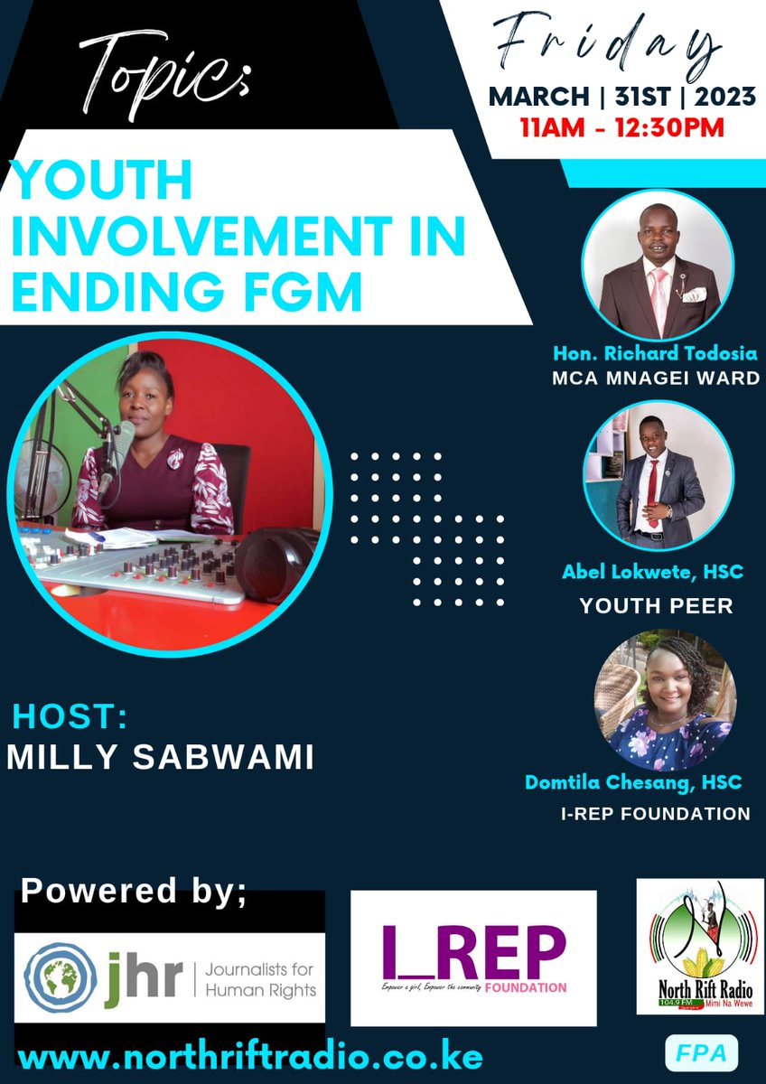 Kenya has a youthful population with over 80 percent of the population aged 35 years and below. How can we involve them in ending FGM? We appreciate your comments. @jhrnews @vwgrs @GMCEndFGM @MOH_Kenya @WorldVisionKE @DSWKenya @GPtoEndFGM @irep_foundation @WPCGovernment @WHO