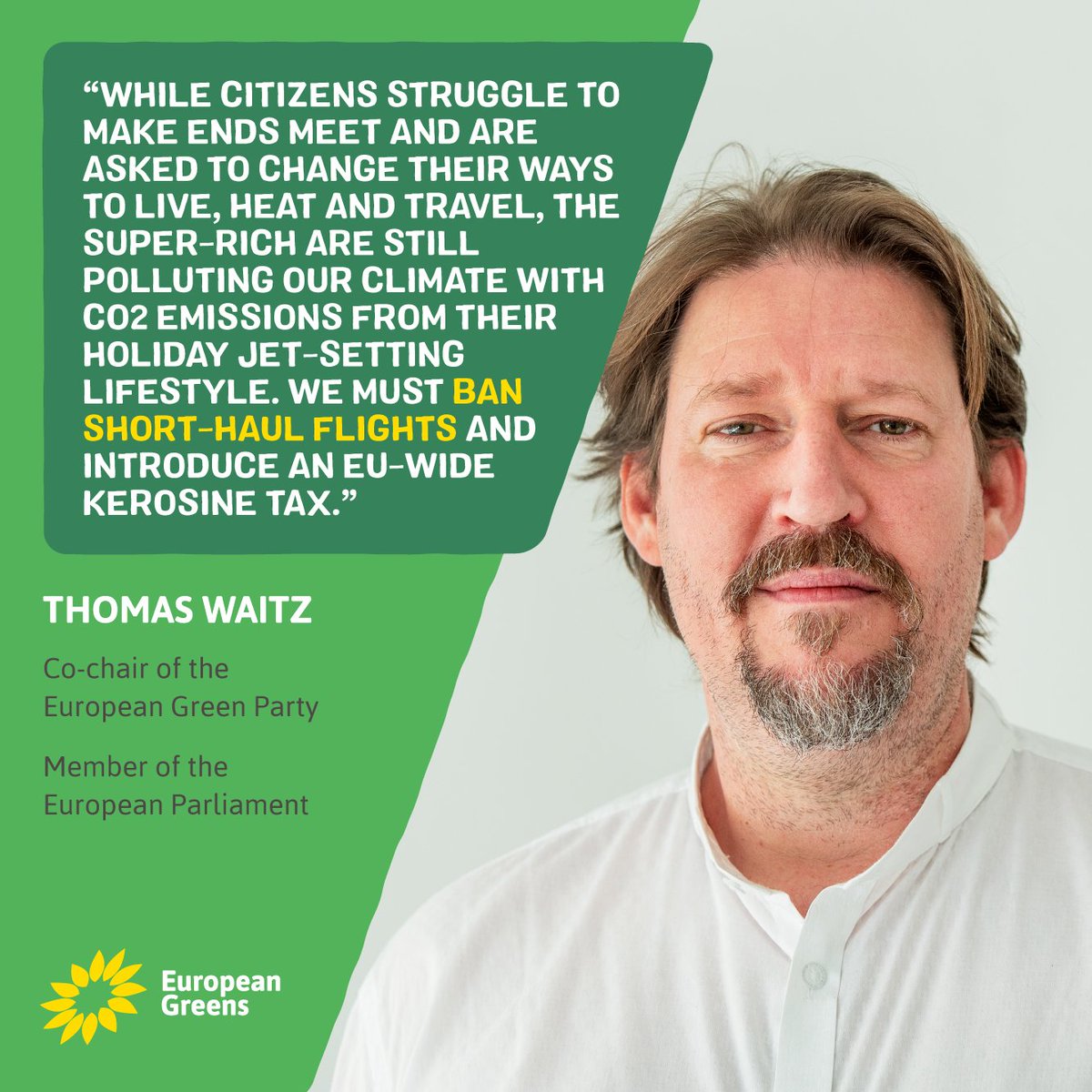 📣 Our co-chair and Green MEP <a href="/thomaswaitz/">Thomas Waitz</a> comments on the staggering numbers.

✈️ He calls to ban short-haul flights and introduce a kerosine tax.