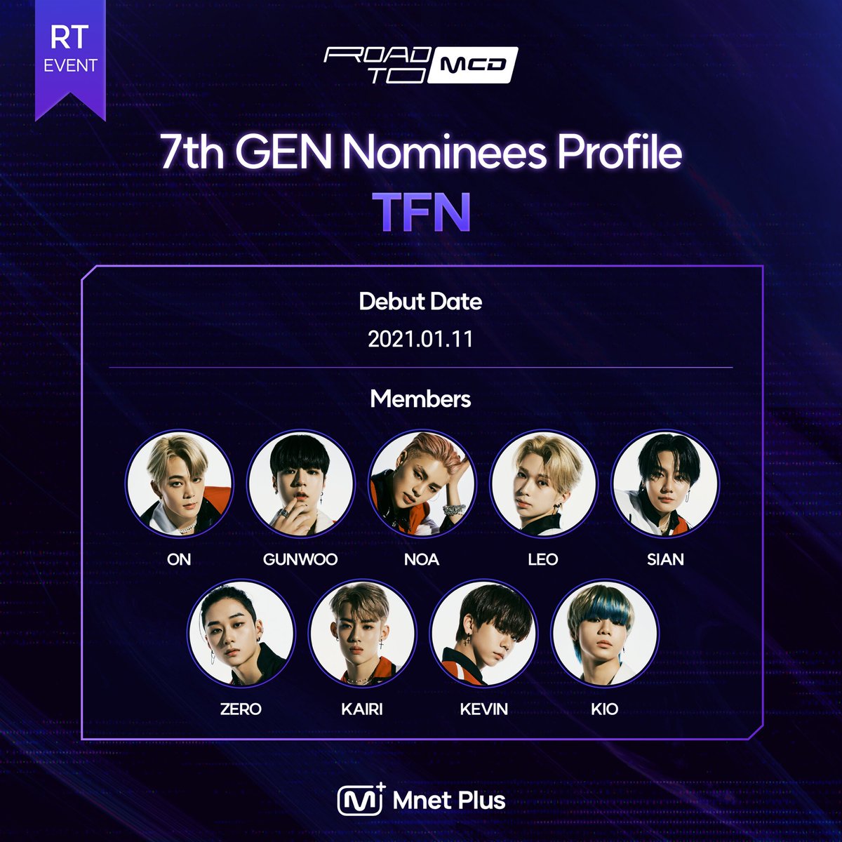 mnetplus's tweet image. [#ROAD_TO_MAX] @TFN_official_ 
RT MISSION! Raise the momentum for the stage!
Your RT makes the Mnet special stage🔥

Selfies from artists whose post have reached 1000 RT will be revealed ♬

RT and vote right now!
👉 bit.ly/3JW2AmO

#MnetPlus #엠넷플러스 #TFN #티에프앤