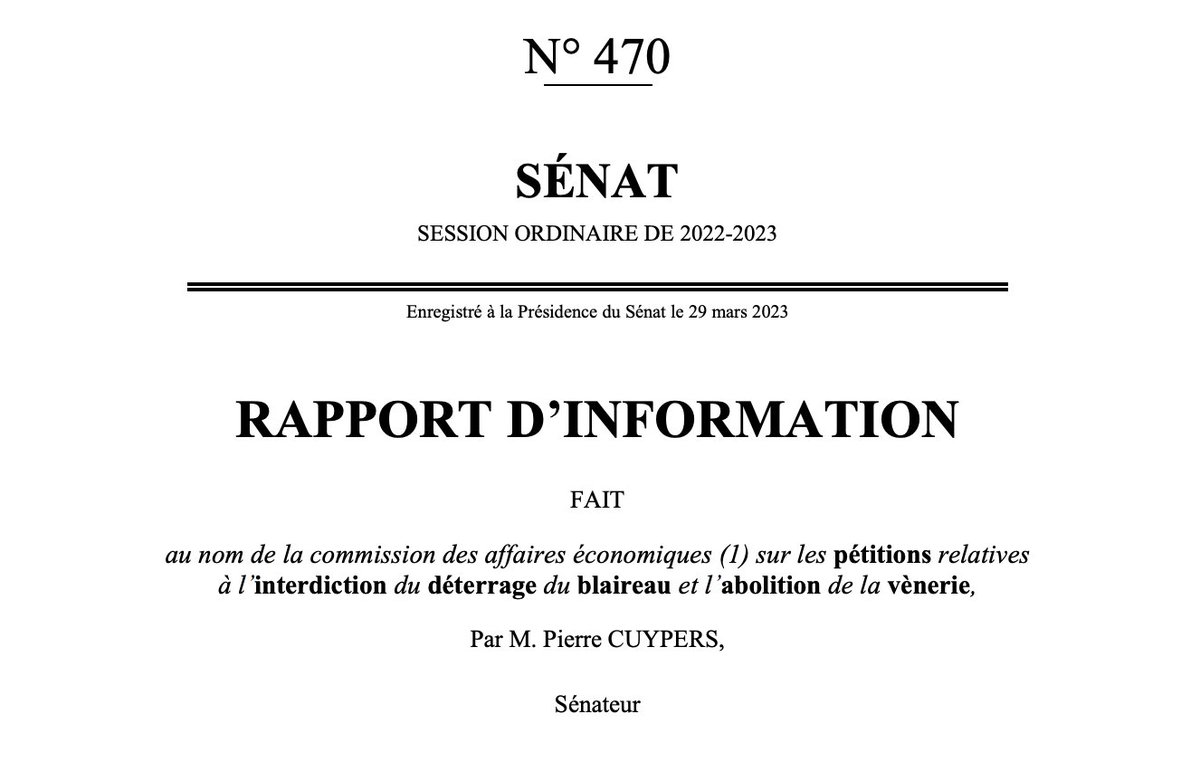 taissonblaise's tweet photo. Rapport du Sénateur Cuypers sur la vénerie sous terre du blaireau : mieux former, mieux contrôler, mieux mesurer, mieux connaître... L'AFEVST soutiendra ces propositions 🦡🐕 📯 https://t.co/GvKMFy8iAW