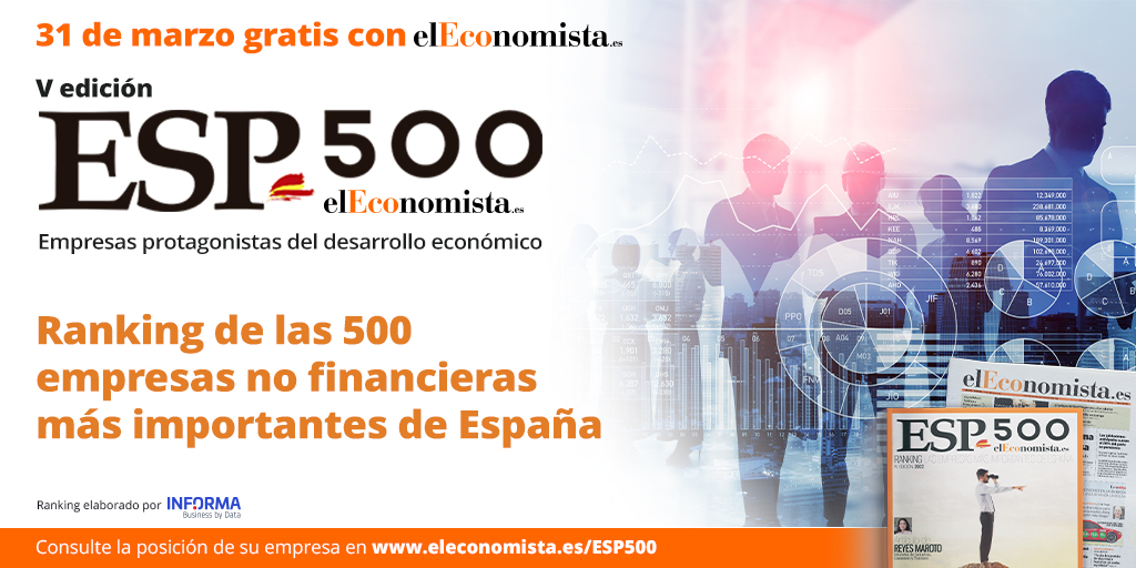 elEconomistaes's tweet photo. 🔶Mañana en tu quiosco, gratis con tu diario🗞️, V edición del #ESP500👇
Una guía imprescindible para entender el tejido productivo y afrontar los retos económicos de 2023 elaborada por elEconomista en colaboración con @informa👇
Más información: https://t.co/FYQCqbN4CE #empresa https://t.co/CYsC8axeol