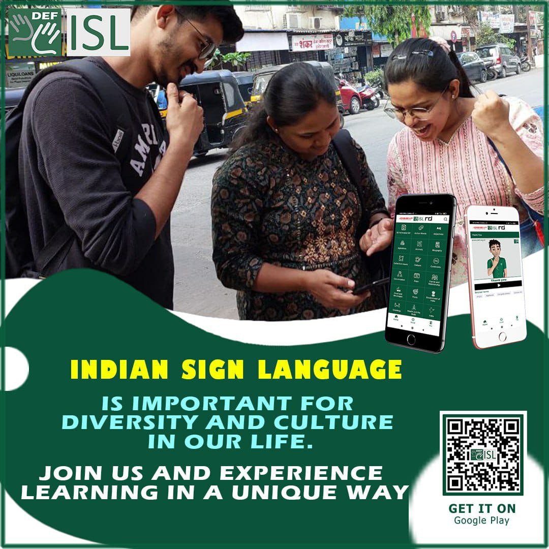 deafenabled's tweet image. Respecting and understanding other's culture unites people. By learning the Indian Sign Language you will help enable communication bridges in the society. Download the DEF ISL App today!

Play Store link:- play.google.com/store/apps/det…

#deafenabledfoundation #DEFISL