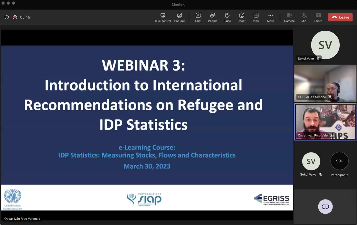 JIPS_profiling's tweet photo. Excited to facilitate today's 3rd module of the #EGRISS e-learning course with @DTM_IOM on #IDPStatistics #RefugeeStatistics developed by EGRISS with UNSIAP and JIPS- an important milestone achievement for capacity development and improved responses to #displacement. https://t.co/XQcTcoGXqK