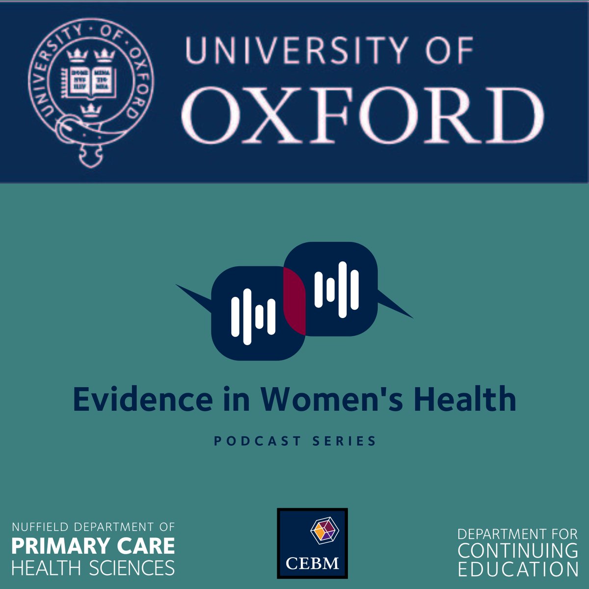 Centre for Evidence-Based Medicine (@cebmoxford) on Twitter photo 🔊Final episode of the #evidenceinwomenshealth #podcast series now available!
In this episode, Dr @jhb19 & Dr Anne Marie Boylan, discuss #intrauterinecontraception commonly known as the coil, alongside student and sexual health doctor, <a href="/drnedatnejadi/">Neda Taghinejadi</a> >> bit.ly/3nrE2ud 🔊Final episode of the #evidenceinwomenshealth #podcast series now available!
In this episode, Dr @jhb19 & Dr Anne Marie Boylan, discuss #intrauterinecontraception commonly known as the coil, alongside student and sexual health doctor, <a href="/drnedatnejadi/">Neda Taghinejadi</a> >> bit.ly/3nrE2ud