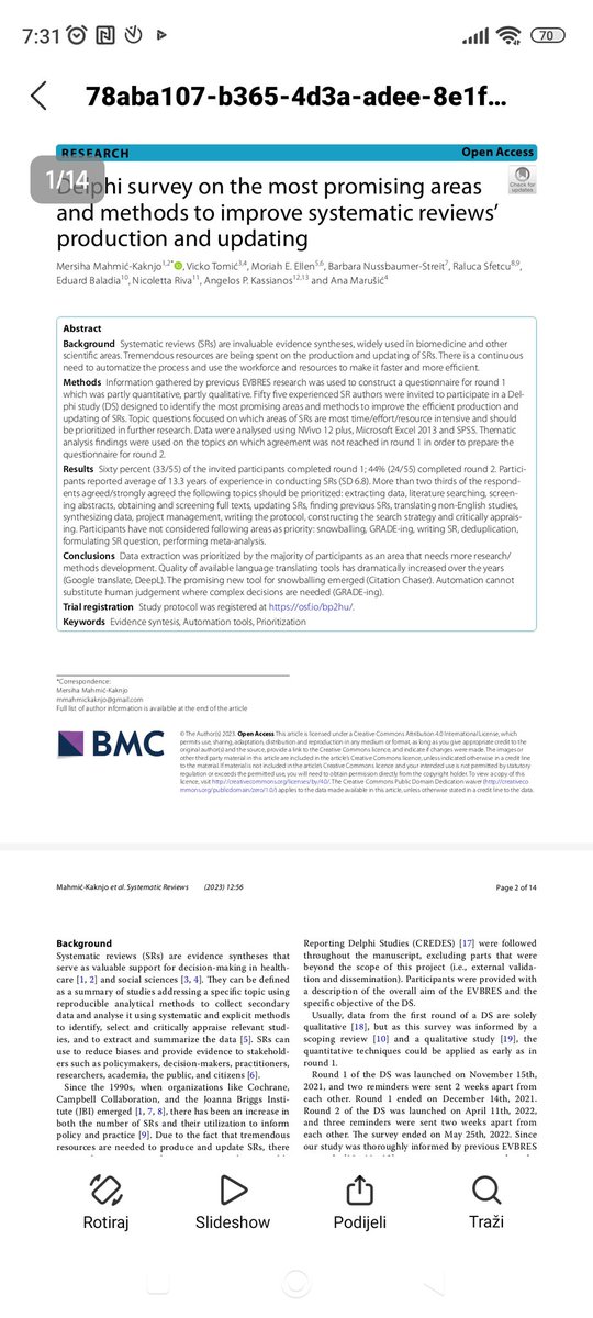Just published‼️
A Delphi study finds that DATA extraction remains the hardest step to improve in production od SRs🙀