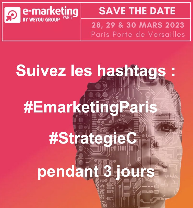 camillejourdain's tweet photo. Dernier jour sur le salon, derniĂšre ligne droite pour vous informer sur le marketing digital et la relation client.
Suivez les hashtags : #EmarketingParis et #StrategieC.
âĄïž Ă noter : je livetweete pour @LaBrigadeDuWeb, partenaire de @EMarketingParis / @strategiec. https://t.co/VEUJHBJWQE