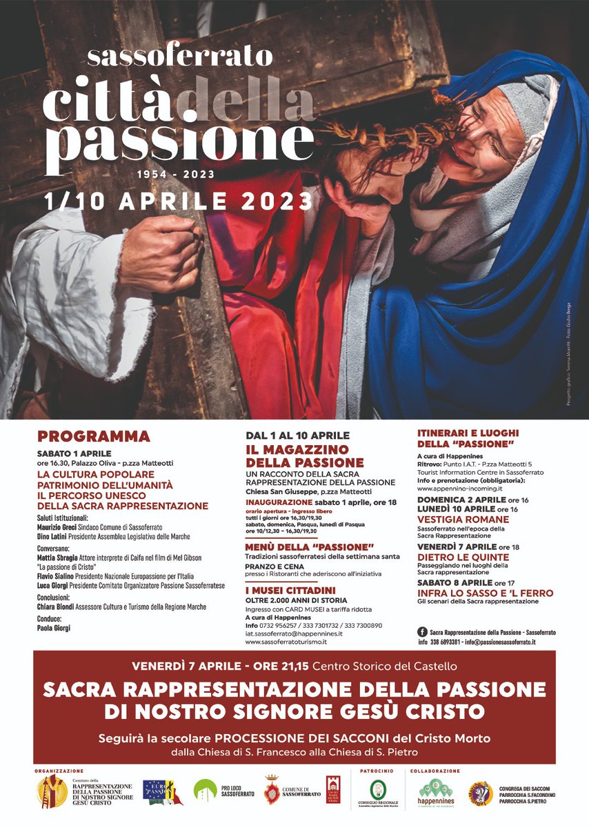 Torna l'evento più atteso in uno dei <a href="/BorghiPiuBelli/">Borghi+belli Italia</a> 
𝐒𝐚𝐬𝐬𝐨𝐟𝐞𝐫𝐫𝐚𝐭𝐨 𝐂𝐢𝐭𝐭𝐚̀ 𝐝𝐞𝐥𝐥𝐚 𝐏𝐚𝐬𝐬𝐢𝐨𝐧𝐞 per vivere la #Pasqua!
ℹ sassoferratoturismo.it/passione/
<a href="/MarcheTourism/">Marche Tourism</a>